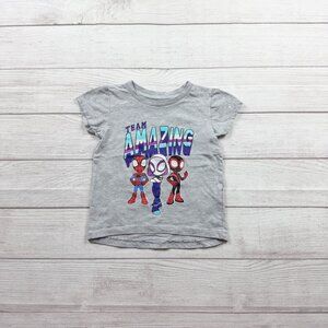 Marvel Spidey and His Amazing Friends Girls Gray Team Amazing T-Shirt Tee 4T